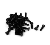 sourcingmap 50pcs Vis à Tête Fraisée Plate à Six Pans Creux Vis à Douille Hexagonale Boulon M4 x 16mm Métrique Noir