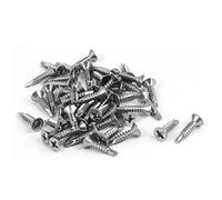 sourcingmap 50pcs Vis Autotaraudeuse à Tête Fraisée Cruciforme Vis Autoperceuse Vis Autoforeuse M3.5x16mm #6-20 410 Acier Inoxydable