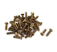 sourcingmap 50pcs Vis Tête Fraisée Cruciforme Tête Plate Boulon M4 x 16mm Métrique en laiton