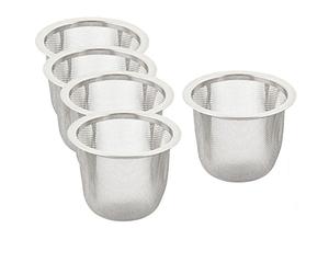 sourcingmap 5pcs Filtre Théière Maille Thé Infuseur Filtre Tisane Crépine Filet Thé Panier Passoire épice rondes en acier inoxydable 60mm Dia