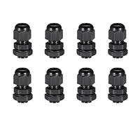 sourcingmap 8 pcs M12 Presse-étoupe Plastique étanche Joint réglable Écrou est Noir pour 2 mm Dia Fil de câble