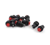 Sourcingmap A14101000ux0766 DS228 Lot de 10 interrupteurs à bouton-poussoir à verrouillage SPST AC 120 V 3 A AC 250 V 1,5 A 12 mm