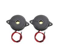 Sourcingmap DC 3-24V 3.5mA 2-câble 85dB Alarme Sonore bruiteur électronique Passif Noir 2Pcs