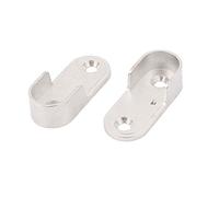 sourcingmap Fixations pour rail de suspendu de garde-robe ovales sourcingmap®, 2pcs, ton argent.