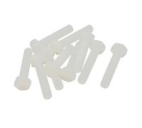 sourcingmap HEXAGON M6 x 30mm NYLON PLASTIQUE VIS Tout FILETÉ Filetage MAIN DROITE 10pc RoHS