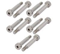 Sourcingmap® Lot de 10 en acier inoxydable 304 Douille hexagonale Boulon de épaule Bandoulière 6 mm Dia 25 mm épaule Longueur du filetage M5