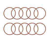 Sourcingmap Lot de 10 joints toriques en silicone 70 mm OD, 63,8 mm ID, 3,1 mm de largeur, joint d'étanchéité VMQ Rouge