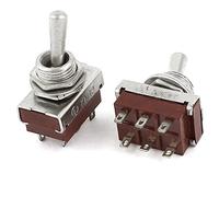 sourcingmap Lot de 2 interrupteurs à bascule - 6 bornes DPDT - 2 positions on/off - AC 250 V, 5 A