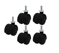 Sourcingmap Lot de 5 roulettes pivotantes rotatives en nylon M6 sans frein 3 cm