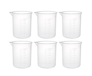 sourcingmap Lot de 6 gobelets gradués en plastique PP transparent 150 ml