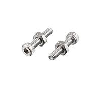 sourcingmap M2 x 10 mm moleté Tête hexagonale Socket Cap Vis Boulons Écrou Lot de 50 pcs