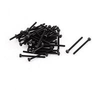 sourcingmap M2x 25mm à tête hexagonale Douille en alliage d'acier tête Bouchon à vis machine Noir 50