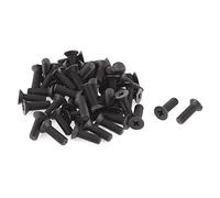 sourcingmap M5 x 12 mm tête fraisée cruciforme nylon noir vis 50pcs