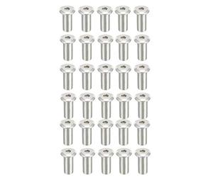 Sourcingmap M8 x 18 mm Rivet Vis à tête hexagonale Insert Écrou Post Plaqué nickel Lot de 30