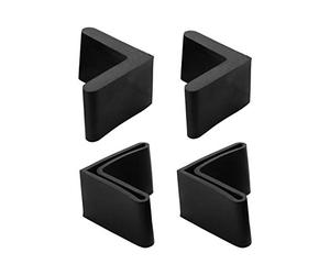 Sourcingmap Patins de fer d'angle en forme de L en caoutchouc Pieds protecteurs 25 x 25 mm 4 pcs Noir