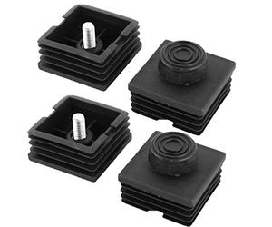 sourcingmap Pieds de Nivellement Meuble Réglable Pied Réglable Patin de meuble Jambe Pied de Table Chaise Base Protection Plancher Carré en Plastique Insérez Tube 50 x 50 mm kit de 4pcs