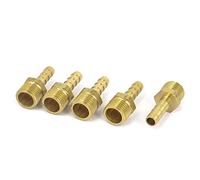 sourcingmap Raccord Cannelé 1/4bsp Filetage mâle au Tuyau de 6 mm cannelé Droit adaptateur coupleur 5 pcs