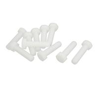 sourcingmap Vis Nylon M10x40mm Filetage complet métrique à tête hexagonale Bouchon boulon 10pcs