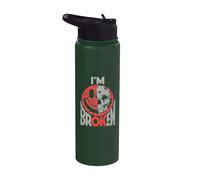 Sourire confus Je suis brisé Maladie invisible Je vais bien Stainless Steel Insulated Water Bottle
