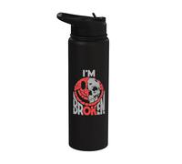 Sourire confus Je suis brisé Maladie invisible Je vais bien Stainless Steel Insulated Water Bottle
