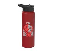 Sourire confus Je suis brisé Maladie invisible Je vais bien Stainless Steel Insulated Water Bottle