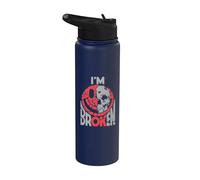 Sourire confus Je suis brisé Maladie invisible Je vais bien Stainless Steel Insulated Water Bottle