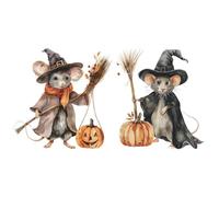 Souris Sticker Mural Amovible Autocollant Souris Halloween Décoration Créative Halloween Peinture Murale Dessin Animé Art Mural Halloween Décoration de Chambre