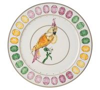 Sous-assiette Idyllia, Porcelaine, Motif imprimé cristal, cacatoès, Multicolore OS