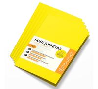 Sous Chemises Cartonnées A4, Chemises Cartonnées de Papier 180gr, Pochette Rangement Documents, Pack de 50 Sous Chemises Colorées pour Archiver et Organiser les Papiers - Ofituria (Jaune Intense)