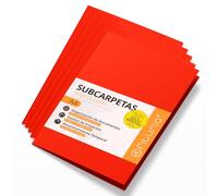 Sous Chemises Cartonnées A4, Chemises Cartonnées de Papier 180gr, Pochette Rangement Documents, Pack de 50 Sous Chemises Colorées pour Archiver et Organiser les Papiers - Ofituria (Rouge)