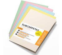 Sous Chemises Cartonnées A4, Chemises Cartonnées de Papier 180gr, Pochette Rangement Documents, Pack de 15 Sous Chemises Colorées pour Archiver et Organiser les Papiers - Ofituria (Assorti Doux)