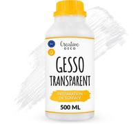 Sous-couche acrylique - CREATIVE DECO - Gesso Transparent - 500 ml - Non toxique - Séchage rapide