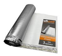 Sous-couche d'isolation acoustique aux chocs uficell® ALU Plus en mousse PE avec pare-vapeur en aluminium, idéale pour les sols stratifiés et parquetés, épaisseur : 3 mm (épaisseur 3 mm | 25 m²)