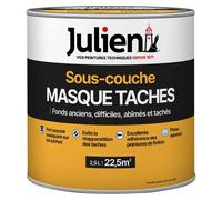 Julien Sous-couche Masque-Taches Multi-supports Isole taches pour murs et plafonds Blanc mat 2,5L