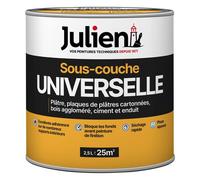 Julien Peinture Sous-Couche - Universelle - Murs et Plafonds, Plaques de Plâtre, Ciment, Béton, Enduits Lissés, Bois et Dérivés - Blanc Mat 2,5L