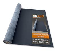 Sous-couche vinyle uficell Vinosilent Premium Acoustique Sous-couche Isolation phonique pour sols design en vinyle SPC Rigid à clipser - Résistance à la compression: 1900 kPa-Épaisseur: 1,5 mm (10 m²)
