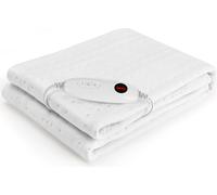 Sous-lit chauffant électrique - EU-MP2410 - 150 x 80 cm - 100 W - 6 niveaux de chauffage - 8 heures d'arrêt automatique - Prise UE - Coton - Blanc