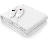 Sous-lit chauffant - Surmatelas chauffant - Prise UE - Taille 187 x 140 cm - Deux zones 2x100 W - Six niveaux de chauffage - Arrêt automatique 8 h - Coton
