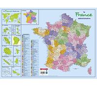 Generique Sous-main Carte France Administrative 40,5x55 cm – Antidérapant, surface effaçable