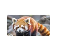 Sous-main de bureau imperméable 61 x 30,5 cm avec base en caoutchouc antidérapant, surface lisse pour jeux de bureau, pliable, portable, petit panda rouge, protection de bureau pour ordinateur
