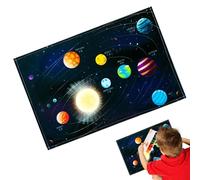 Sous-main de bureau pour - 40 x 60 cm - Jolie nappe avec motif de carte du monde des dinosaures de l'espace | Organiseur d'école pour étudiant | Protection de table imperméable pour la maison,
