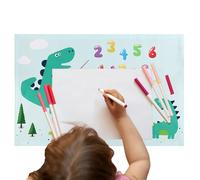Sous-main de bureau pour - 40 x 60 cm - Jolie nappe avec motif de carte du monde des dinosaures de l'espace | Organiseur d'école pour étudiant | Protection de table imperméable pour la maison,