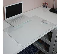Sous-main de bureau transparent en PVC avec bords ronds, grand tapis de souris, tapis d'écriture antidérapant pour enfants, résistant à la chaleur, housse de protection imperméable en PVC, 120 x 60 cm