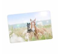 Sous-main en vinyle robuste pour enfant - Lavable - Indéchirable - Couleurs résistantes - Cadeau de rentrée scolaire ou pour la crèche (cheval)