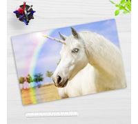 Sous-main enfant - Licorne blanche - En vinyle durable de qualité supérieure - 60 x 40 cm - Antidérapant - Avec protection optimale - Fabriqué en Allemagne