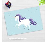 Sous-main enfant - "Licorne Violet" - En vinyle résistant de qualité supérieure (plastique) - 60 x 40 cm - Sous-main pour une meilleure protection - Fabriqué en Allemagne