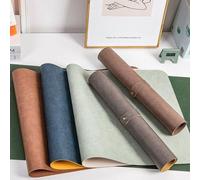 Sous-main multifonctionnel en cuir, tapis de souris en cuir, sous-main lisse, protection de bureau antidérapante, tapis de clavier d'ordinateur portable double face imperméable pour le bureau et la ma