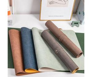 Sous-main multifonctionnel en cuir, tapis de souris en cuir, sous-main lisse, protection de bureau antidérapante, tapis de clavier d'ordinateur portable double face imperméable pour le bureau et la ma