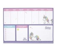 Sous-main organiseur semainier Licorne 52 feuilles + 20 stickers Violet G
