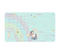 Sous-main pour Enfant, 80 x 40 cm Sous-main pour Fille avec Thème Licorne, Tapis de Bureau Imperméable avec Alphabet et Table de Multiplication, pour l'école et la Chambre d'enfant (Vert)